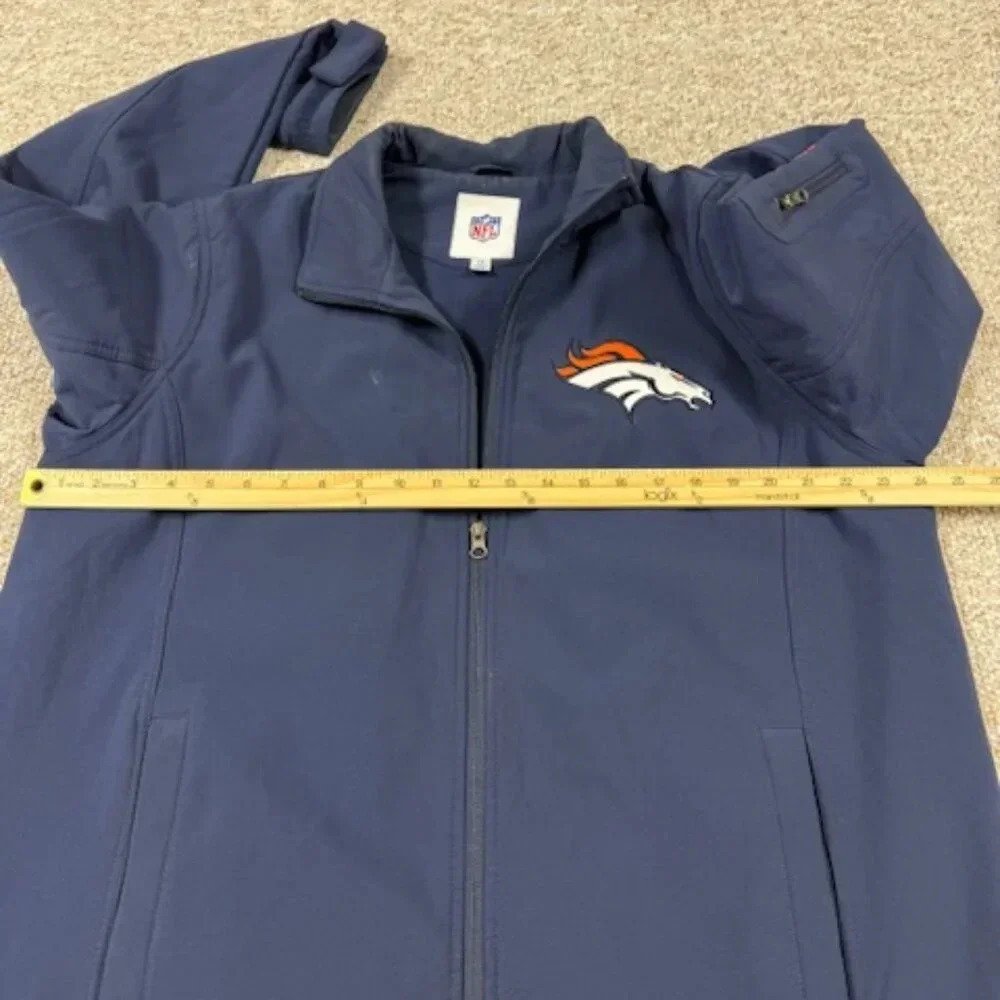 NFL Denver Broncos Mens Large Jacket Full Zip Navy Blue and Embroidered Bronco - Picture 5 of 12